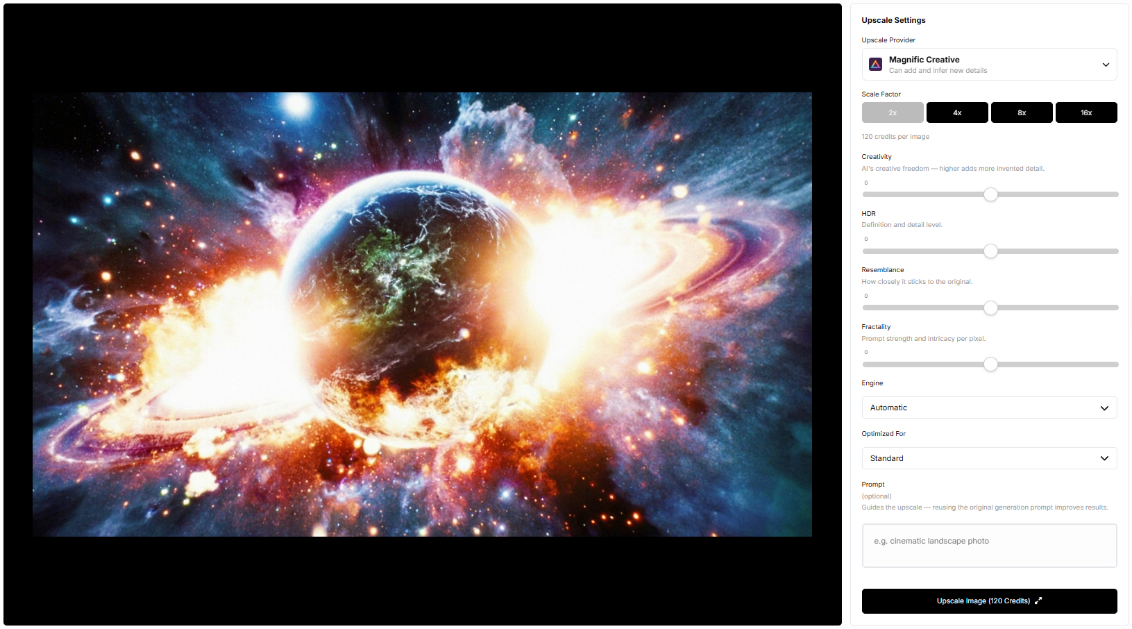 Magnific Upscaler UI